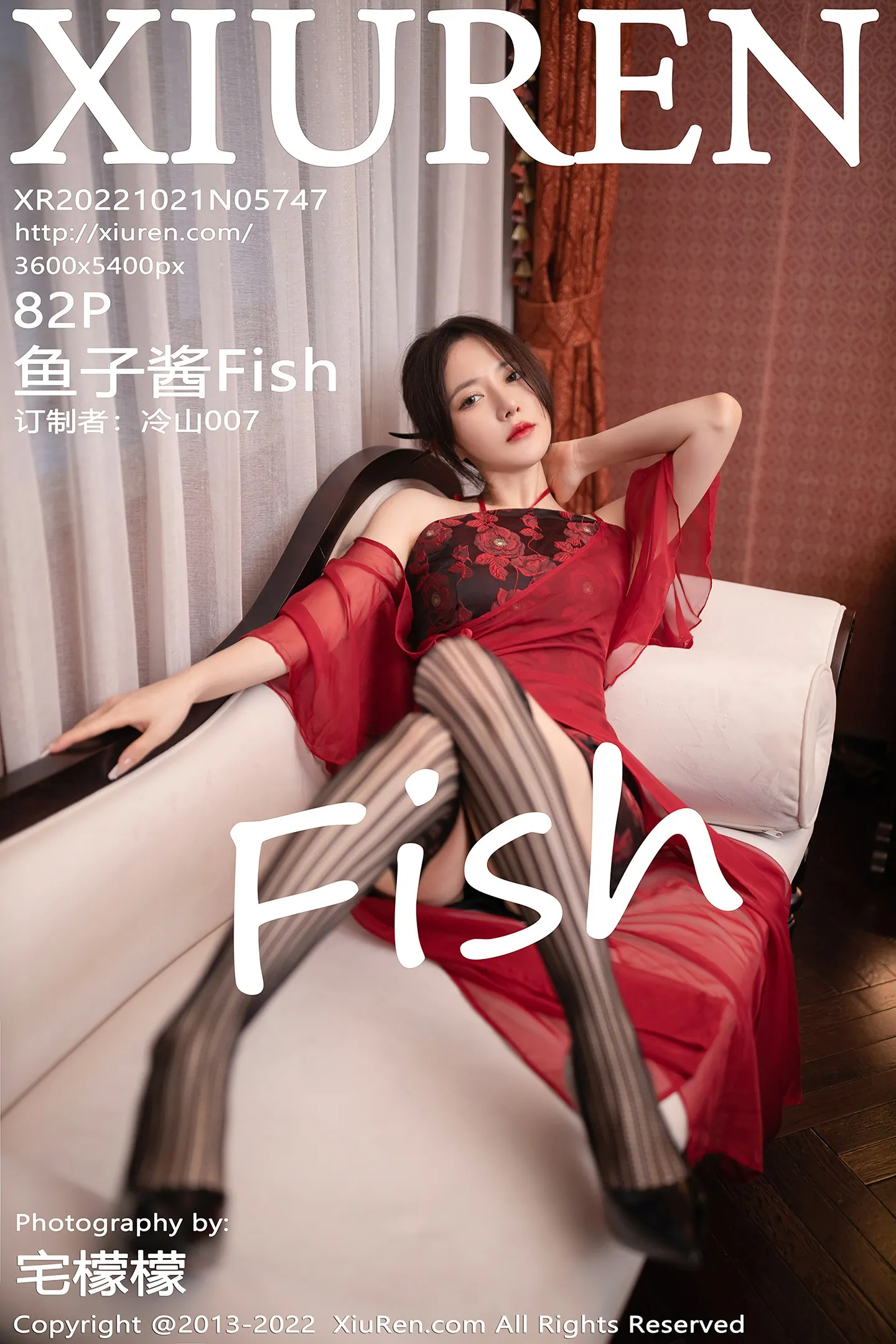 [XiuRen秀人网]No.5747_模特鱼子酱Fish性感红色薄纱服配黑丝吊袜秀完美身材诱惑写真82P-秀人网 - XiuRen.Space